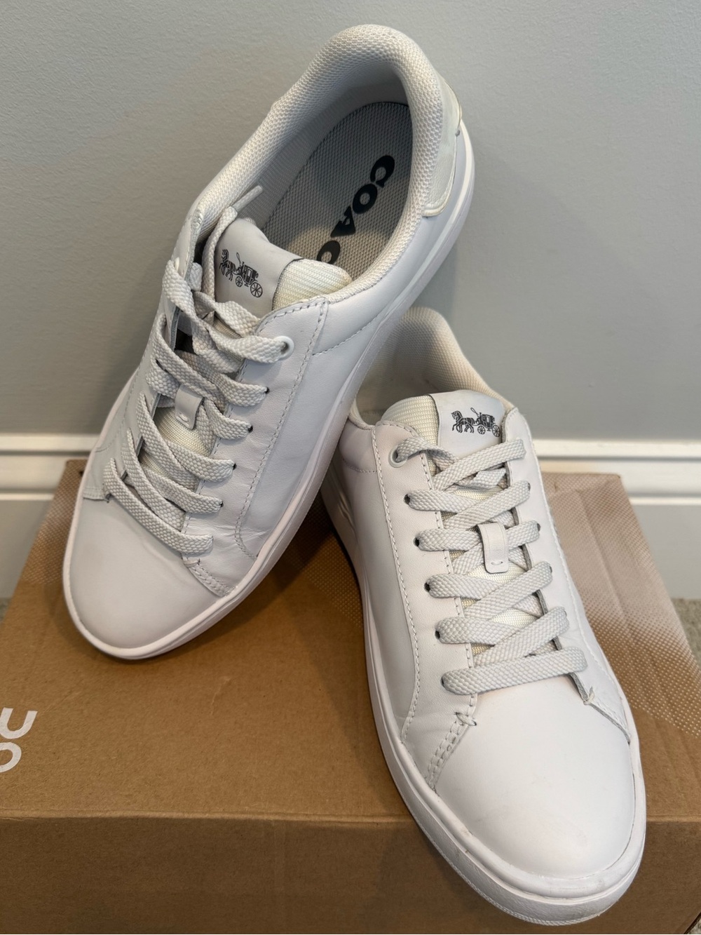 Coach White Leather Low-Top Sneakers